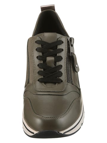 Heine Leder-Sneakers in Khaki