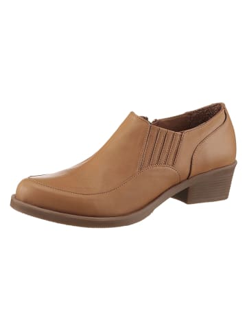 Heine Leder-Ankle-Boots in Hellbraun