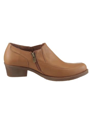 Heine Leder-Ankle-Boots in Hellbraun