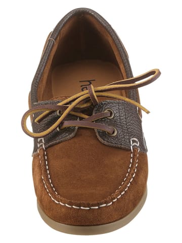 Heine Skórzane mokasyny w kolorze jasnobrązowym