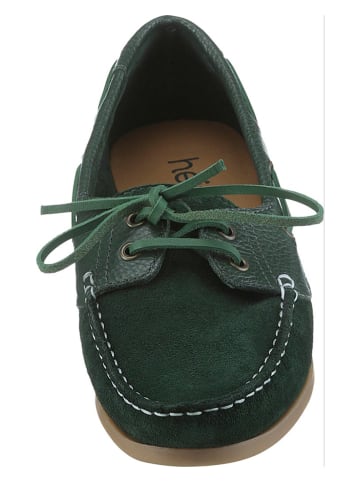Heine Leren mocassins groen