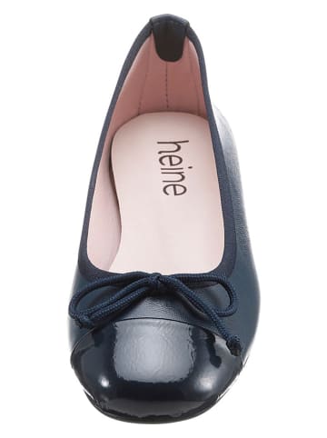 Heine Leder-Ballerinas in Dunkelblau