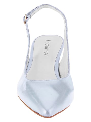 Heine Skórzane czółenka w kolorze błękitnym