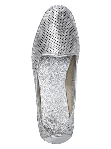 Heine Leren ballerina's zilverkleurig