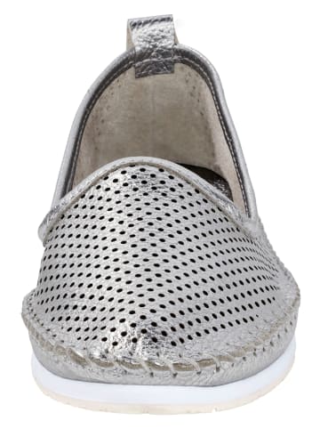 Heine Leder-Ballerinas in Silber