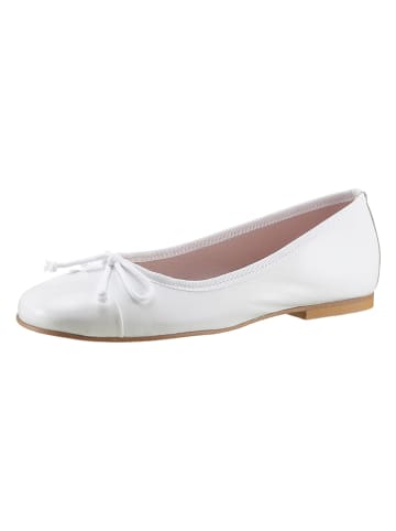 Heine Leder-Ballerinas in Weiß