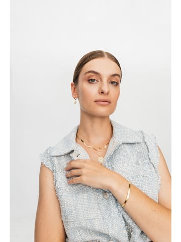 Ania Kruk Pozłacane kolczyki-kreole z perłami