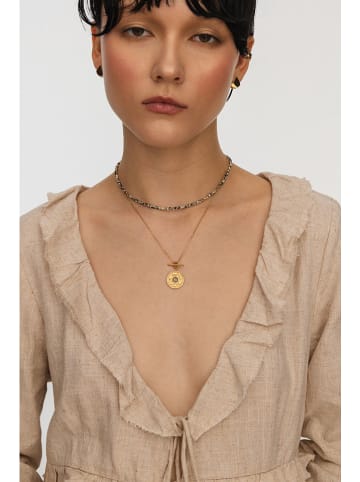 Ania Kruk Pozłacany naszyjnik z jaspisami - dł. 37 cm