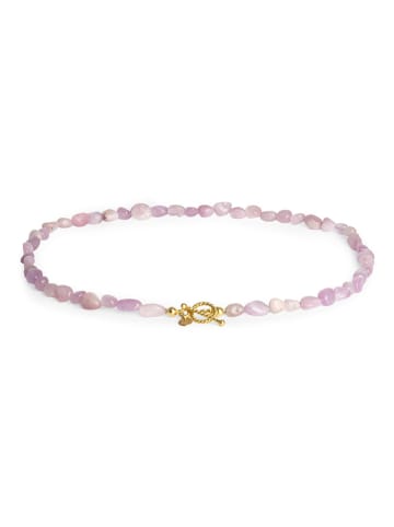 Ania Kruk Pozłacany naszyjnik z kunzytem - dł. 43 cm