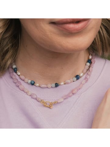 Ania Kruk Pozłacany naszyjnik z kunzytem - dł. 43 cm