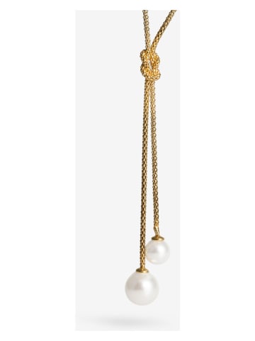 Ania Kruk Pozłacany naszyjnik z perłami - dł. 42 cm