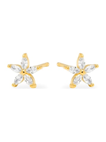 Ania Kruk Pozłacane kolczyki-wkrętki z cyrkoniami