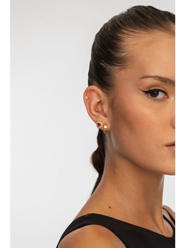 Ania Kruk Pozłacane kolczyki-wkrętki z kryształami