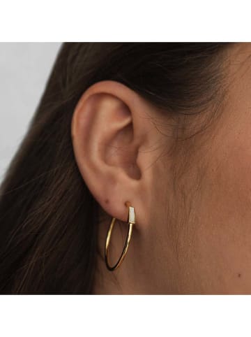 Ania Kruk Pozłacane kolczyki-półkreole z opalami