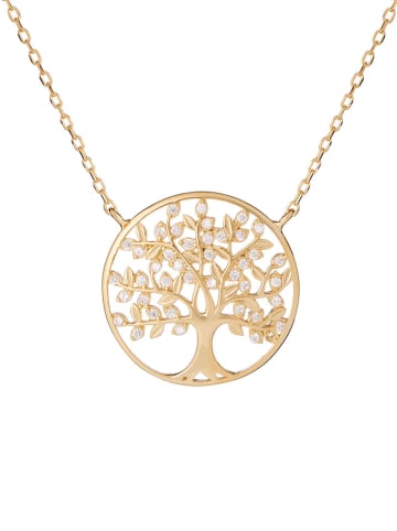 Ania Kruk Pozłacany naszyjnik z zawieszką i cyrkoniami - dł. 41 cm