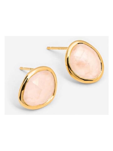 Ania Kruk Pozłacane kolczyki-wkrętki z kwarcem