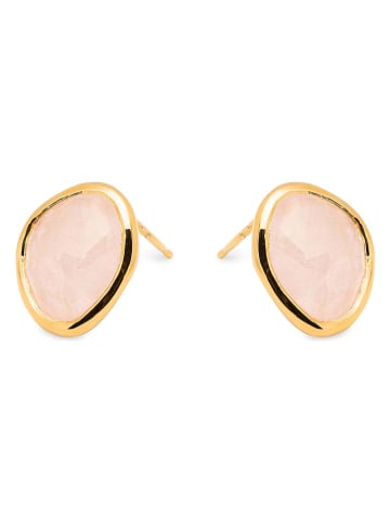 Ania Kruk Pozłacane kolczyki-wkrętki z kwarcem