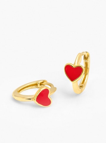 Ania Kruk Vergold. Creolen in Gold/ Rot