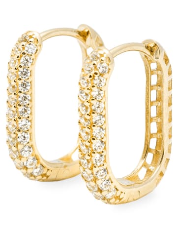 Ania Kruk Złote kolczyki-kreole z cyrkoniami