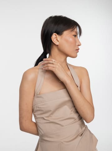 Ania Kruk Złote kolczyki-wkrętki z syntetycznymi opalami