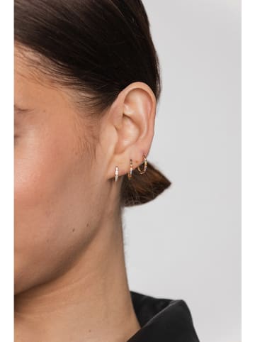 Ania Kruk Złote kolczyki-kreole z cyrkoniami