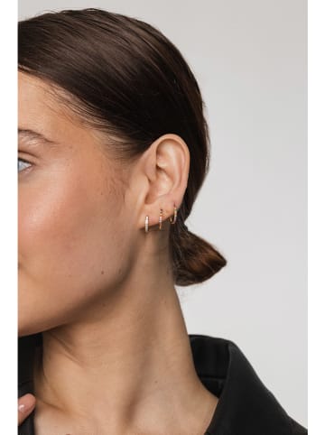 Ania Kruk Złote kolczyki-kreole z cyrkoniami