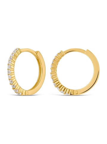 Ania Kruk Złote kolczyki-kreole z cyrkoniami