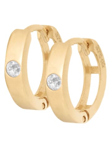 Ania Kruk Złote kolczyki-kreole z cyrkoniami