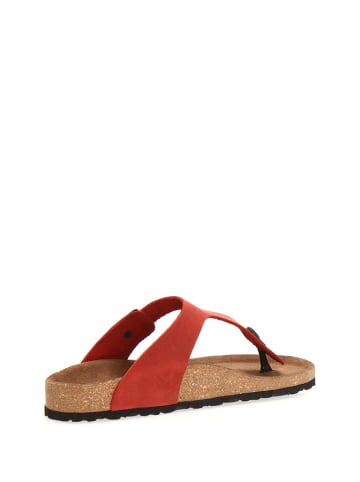 Comfortfusse Leder-Zehentrenner in Rot