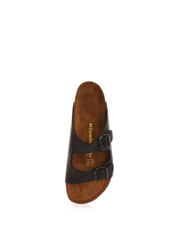 Comfortfusse Skórzane klapki w kolorze czarnym