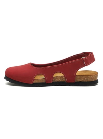 Comfortfusse Leren ballerina's rood