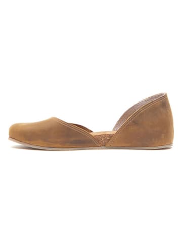 Comfortfusse Skórzane baleriny w kolorze jasnobrązowym