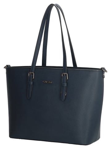 Charm Shopper bag w kolorze granatowym - 41 x 27 x 14 cm