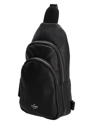 Charm Brustbeutel "New York" in Schwarz - (B)16 x (H)29 x (T)7 cm
