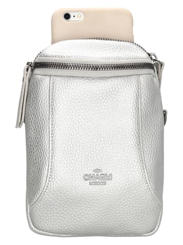 Charm Torebka "New York" w kolorze srebrnym - 13 x 19 x 8 cm