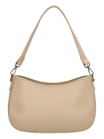 Charm Schultertasche "New York" in Beige - (B)27 x (H)18 x (T)7 cm