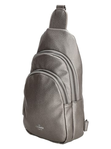 Charm Brustbeutel "New York" in Grau - (B)16 x (H)29 x (T)7 cm