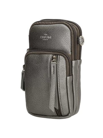 Charm Torebka "Stratford" w kolorze szarym na telefon - 10 x 18 x 4 cm