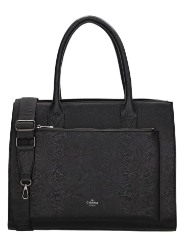 Charm Schultertasche in Schwarz - (B)40 x (H)32 x (T)13 cm
