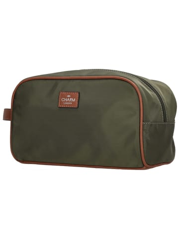Charm Kosmetiktasche "Buckingham" in Khaki - (B)25 x (H)15 x (T)14 cm