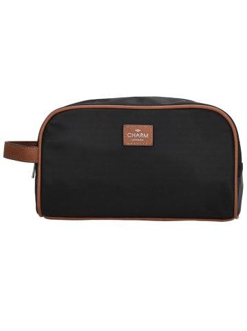 Charm Kosmetiktasche "Buckingham" in Schwarz - (B)25 x (H)15 x (T)14 cm