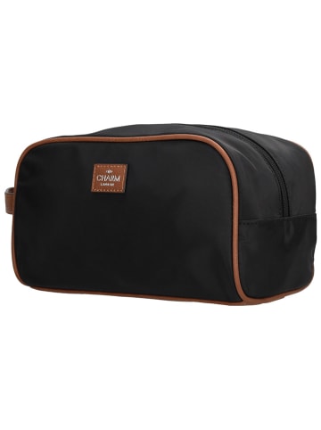 Charm Kosmetiktasche "Buckingham" in Schwarz - (B)25 x (H)15 x (T)14 cm
