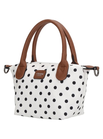 Charm Henkeltasche "Buckingham" in Weiß - (B)20 x (H)13 x (T)9 cm