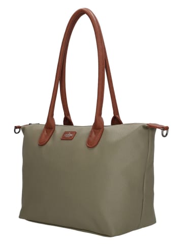 Charm Schultertasche in Oliv - (B)42 x (H)25 x (T)15 cm