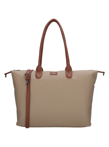 Charm Schultertasche in Taupe - (B)42 x (H)20 x (T)15 cm