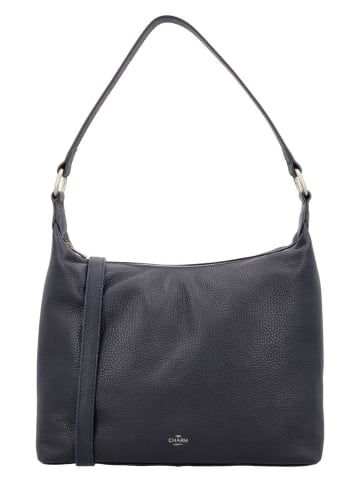 Charm Skórzany shopper bag w kolorze granatowym - 42 x 29 x 15 cm