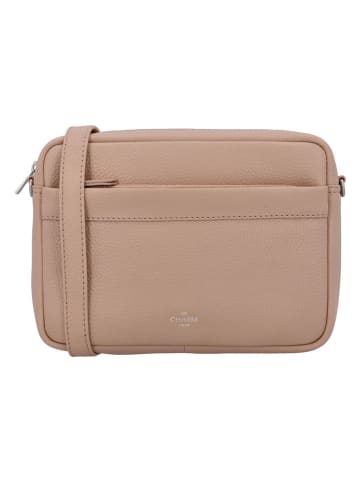 Charm Leder-Umhängetasche in Beige - (B)22 x (H)16 x (T)6 cm
