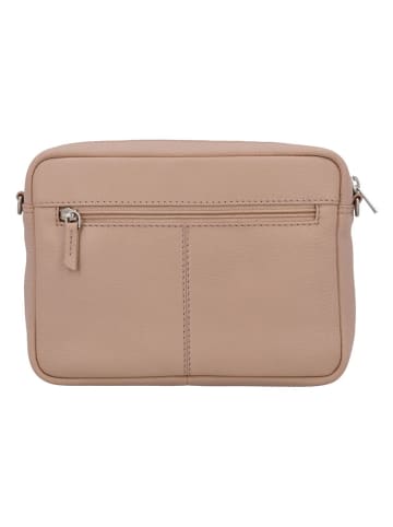 Charm Leder-Umhängetasche in Beige - (B)22 x (H)16 x (T)6 cm