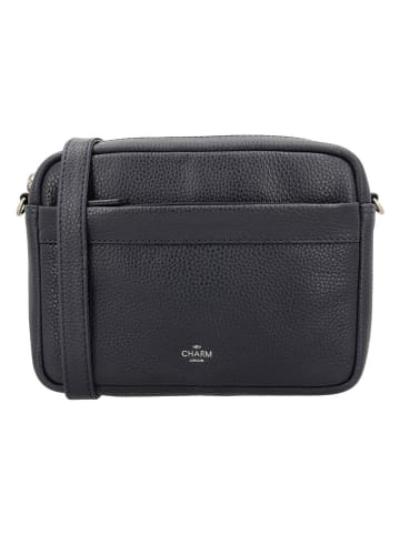 Charm Leder-Umhängetasche in Dunkelblau - (B)22 x (H)16 x (T)6 cm