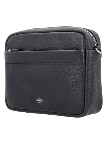 Charm Leder-Umhängetasche in Dunkelblau - (B)22 x (H)16 x (T)6 cm